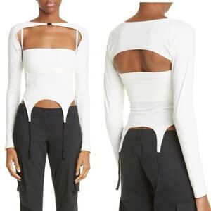 Miaou Phoenix Top Ivory White Shrug Tank Corset Sz S NWT Revolve $235